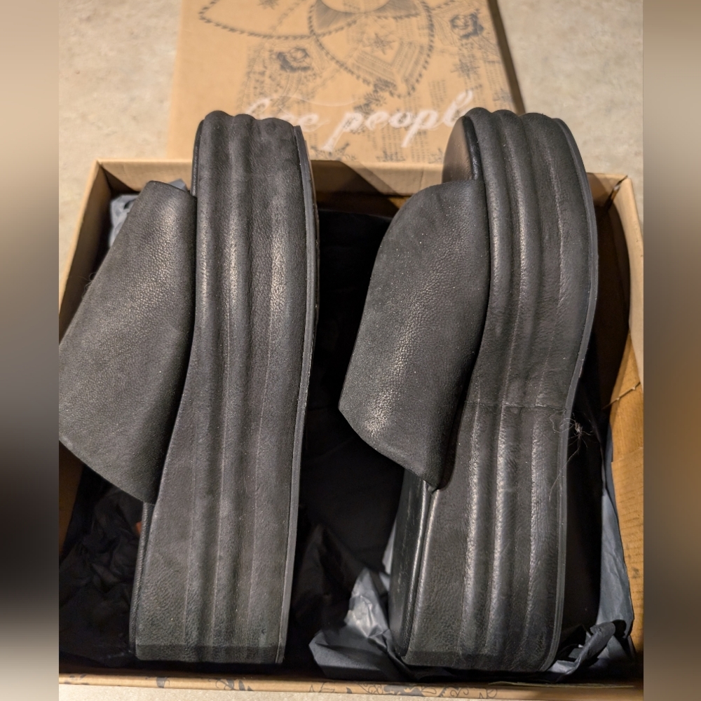 Free People Leather Platform Black Harbor Flatform Shoe